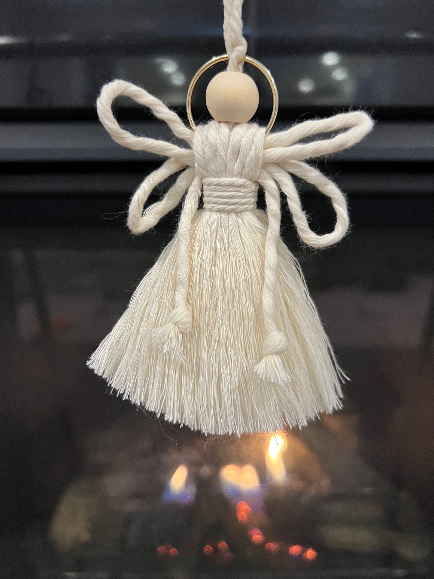 Macrame Angel ornament | car mirror accessories | wall hanging | boho | religious | memorial | holiday decor | home decor | Christian