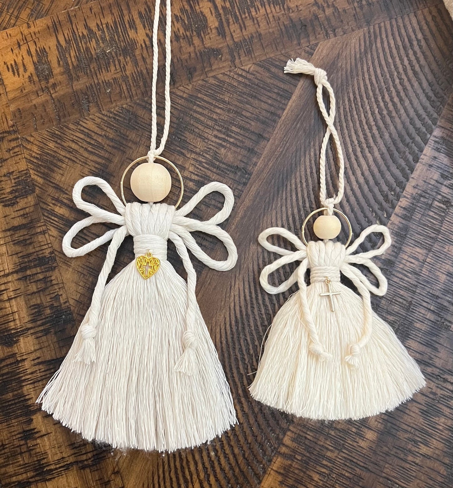Macrame Angel ornament | car mirror accessories | wall hanging | boho | religious | memorial | holiday decor | home decor | Christian