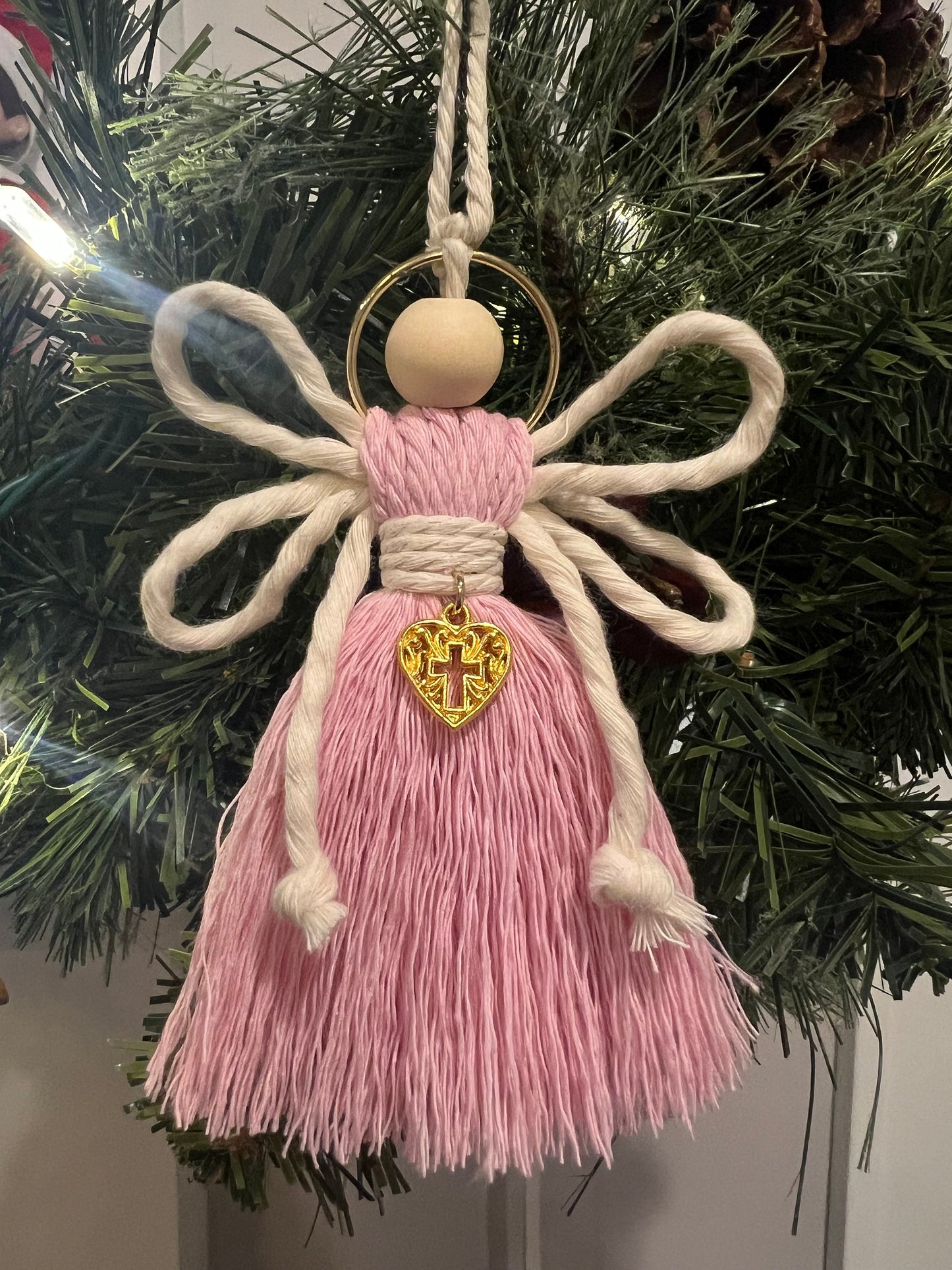 Macrame Angel ornament | car mirror accessories | wall hanging | boho | religious | memorial | holiday decor | home decor | Christian