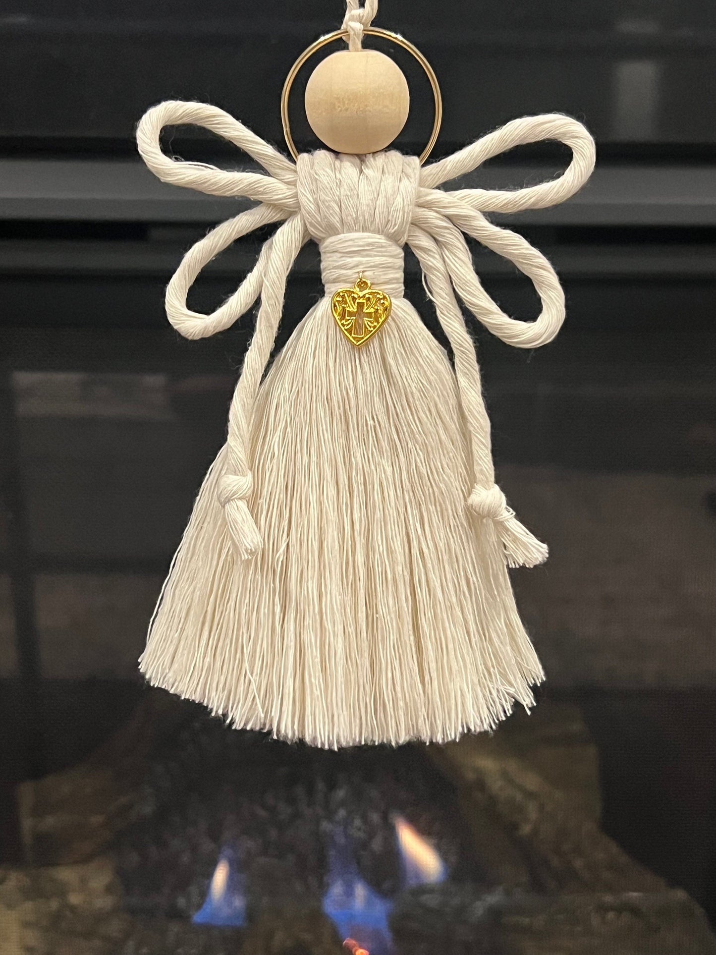 Macrame Angel ornament | car mirror accessories | wall hanging | boho | religious | memorial | holiday decor | home decor | Christian