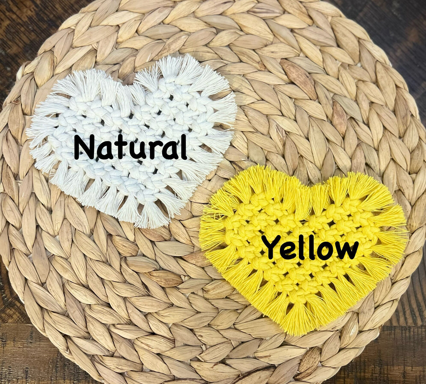 Macrame Heart Coasters | Coquette Aesthetic | Boho | home decor | Valentine’s Day | Mug rug | gift | housewarming | wedding | Party favor