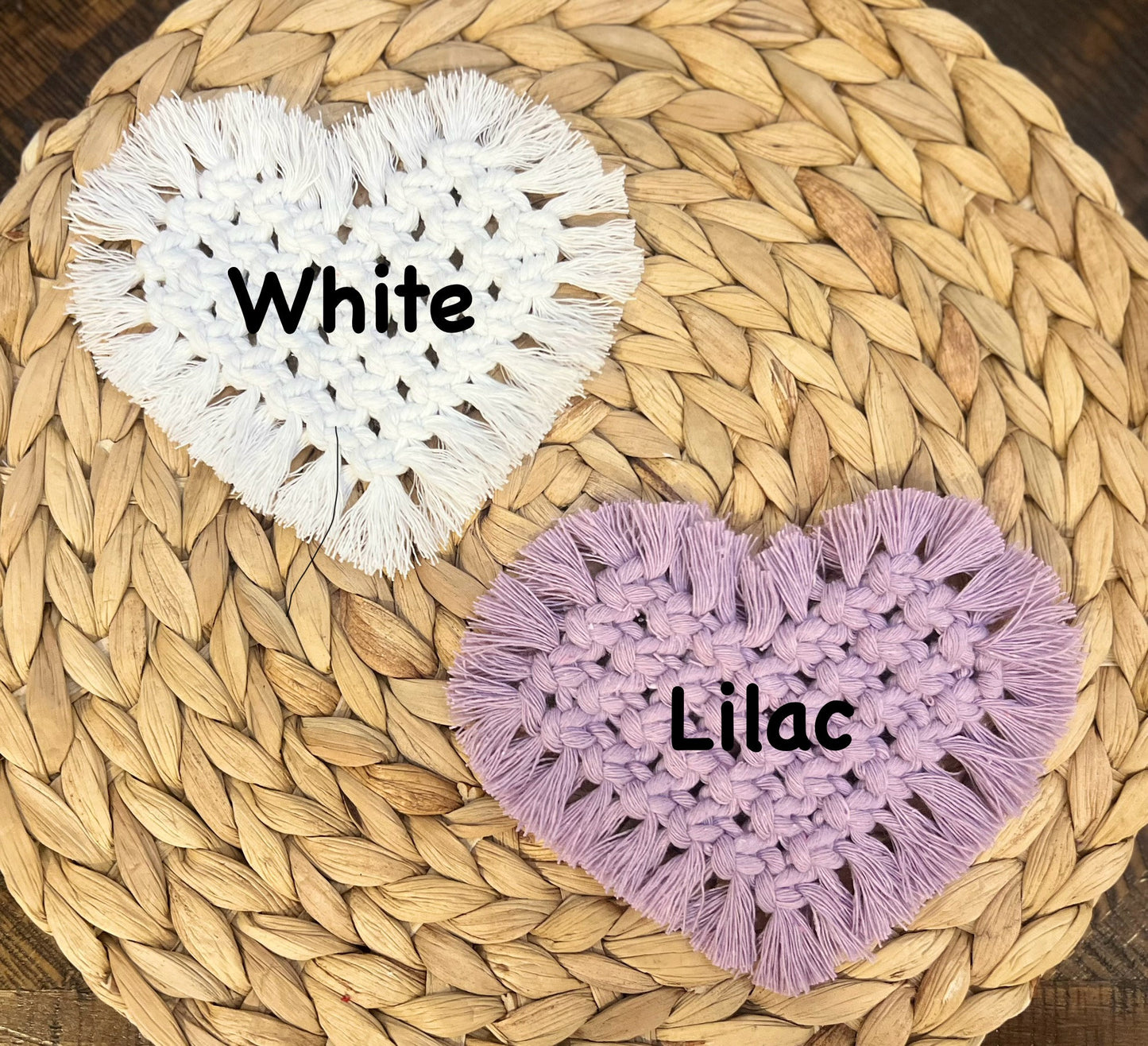 Macrame Heart Coasters | Coquette Aesthetic | Boho | home decor | Valentine’s Day | Mug rug | gift | housewarming | wedding | Party favor
