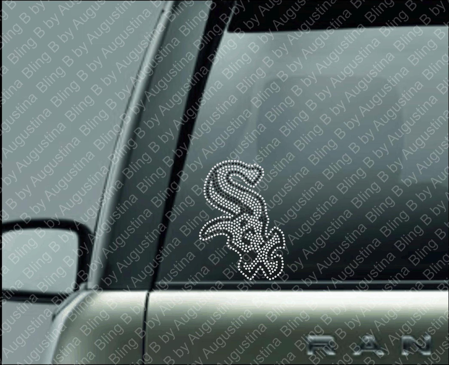 Rhinestone Sox Car Window Decal/rhinestone sticker/baseball decal/baseball/sport/sticker/chicago