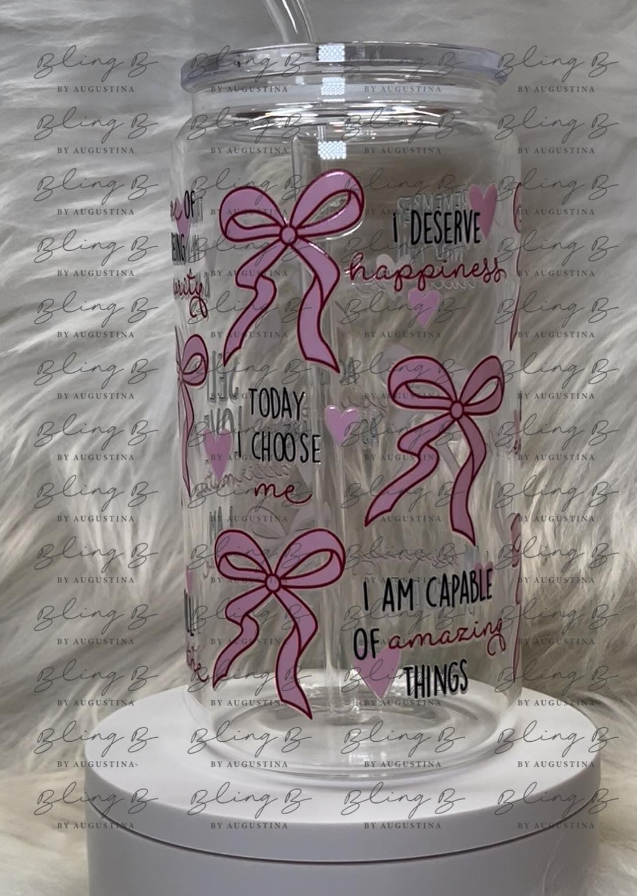 Self Love coquette glass Libby cup, Libby glass tumbler, iced coffee cup, beer can glass cup, 16 oz, smoothie cup cold coffee