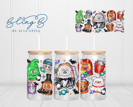 NBC Nugget Libby glass cup, Halloween, Libby glass tumbler, iced coffee cup, beer can glass cup, 16 oz, smoothie cup