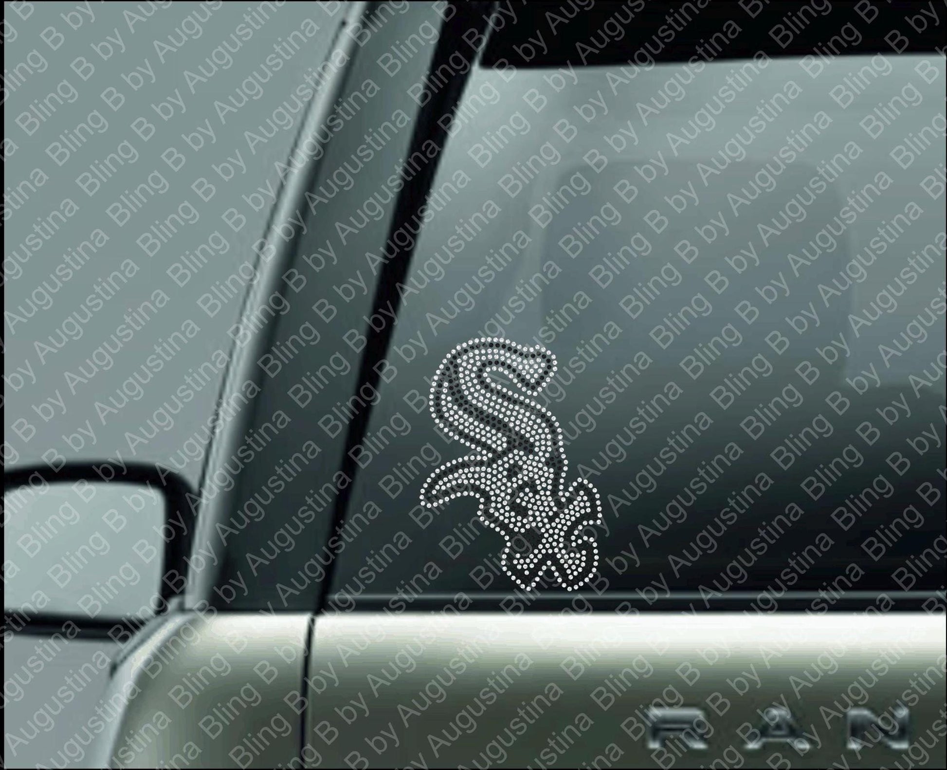 Rhinestone Sox Car Window Decal/rhinestone sticker/baseball decal/baseball/sport/sticker/chicago
