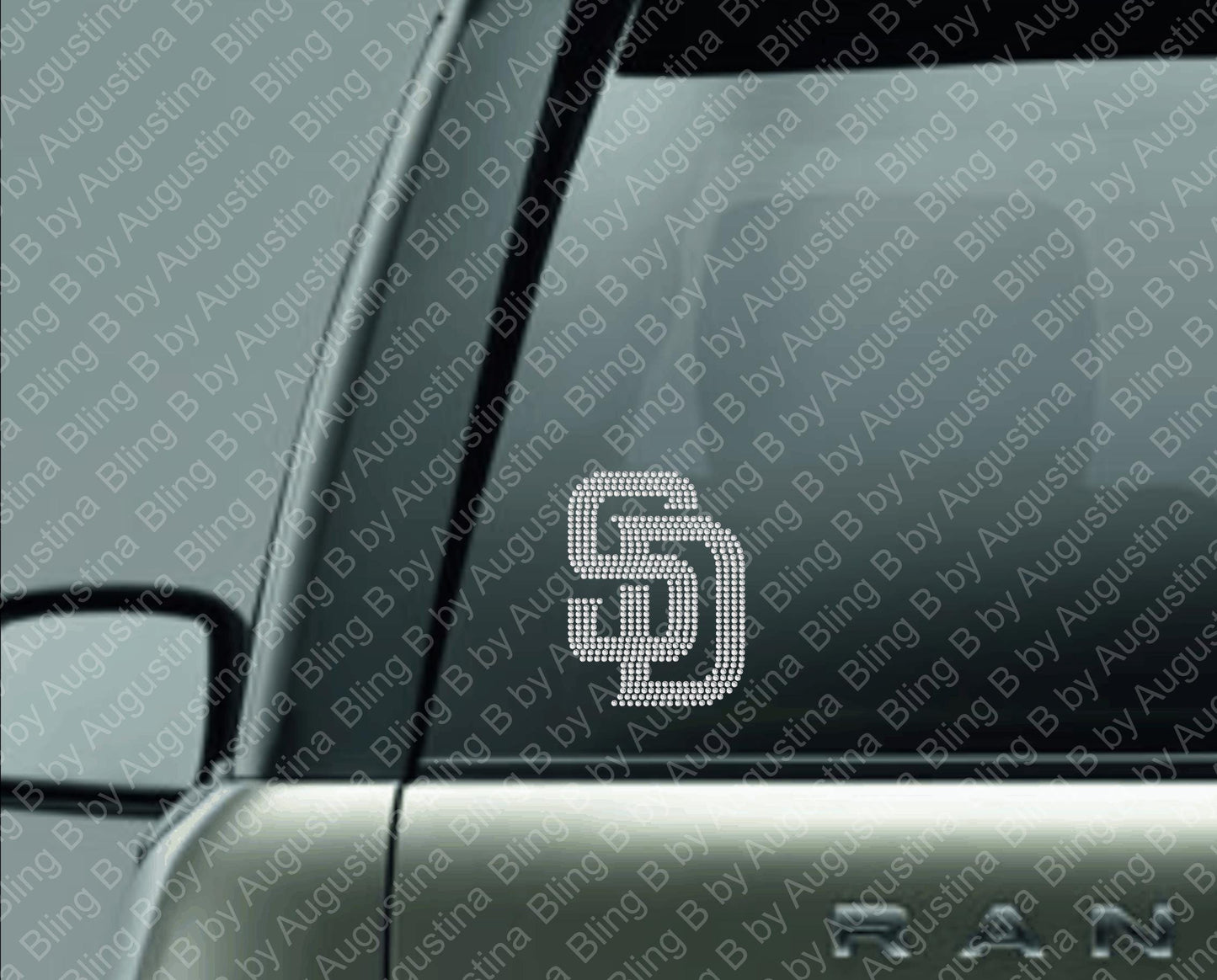 Rhinestone SD Padres Car Window Decal/rhinestone sticker/baseball decal/baseball/sport/sticker/San Diego