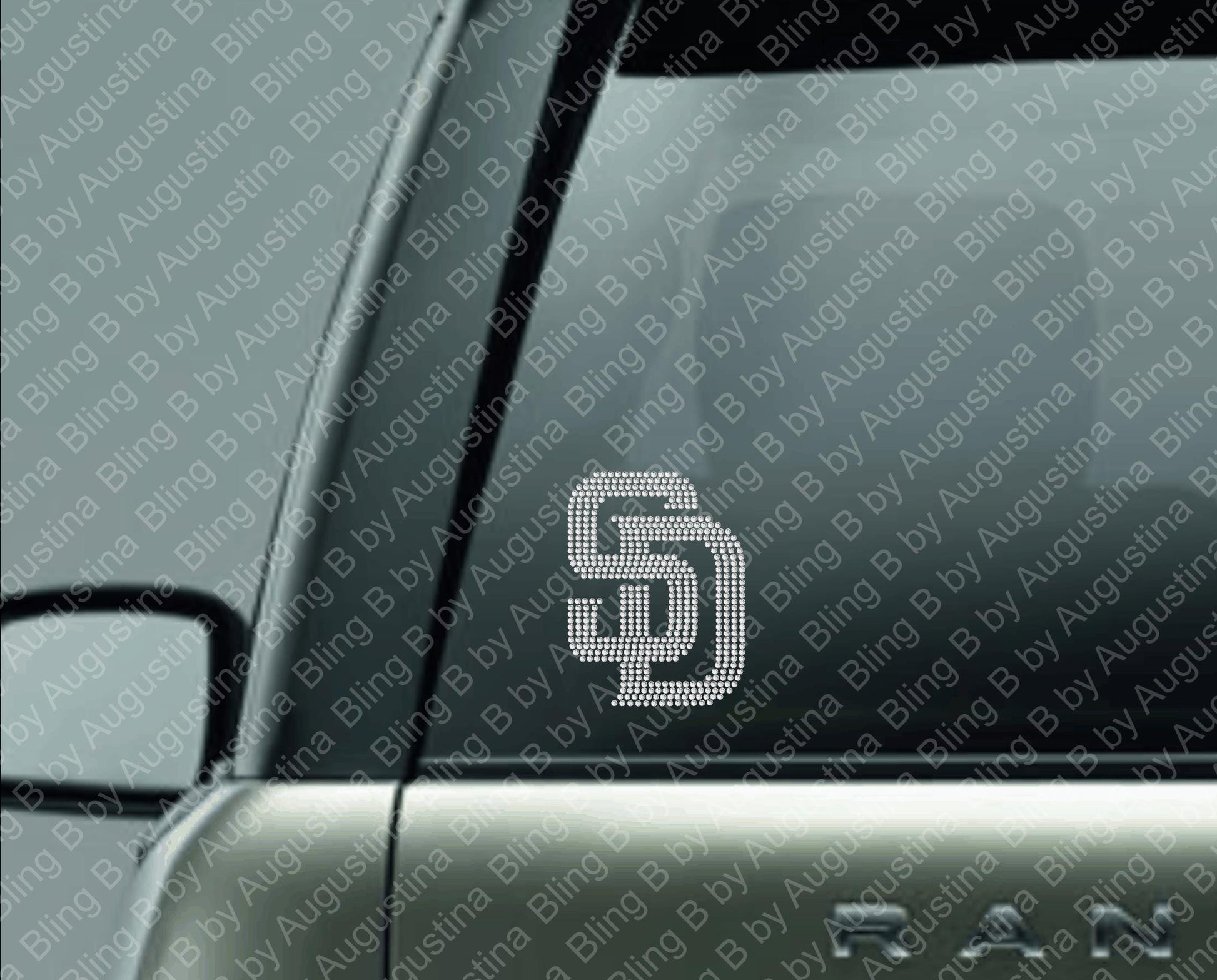 Rhinestone SD Padres Car Window Decal/rhinestone sticker/baseball decal/baseball/sport/sticker/San Diego