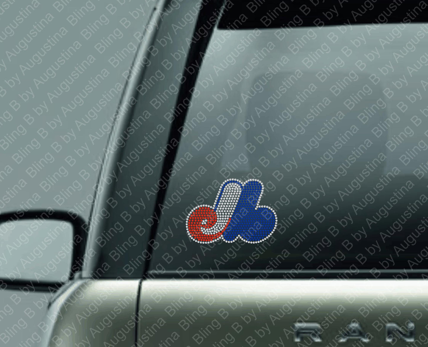 Rhinestone Montreal Expos inspired Car Window Decal/rhinestone sticker/baseball decal/baseball/sport/sticker/canadian