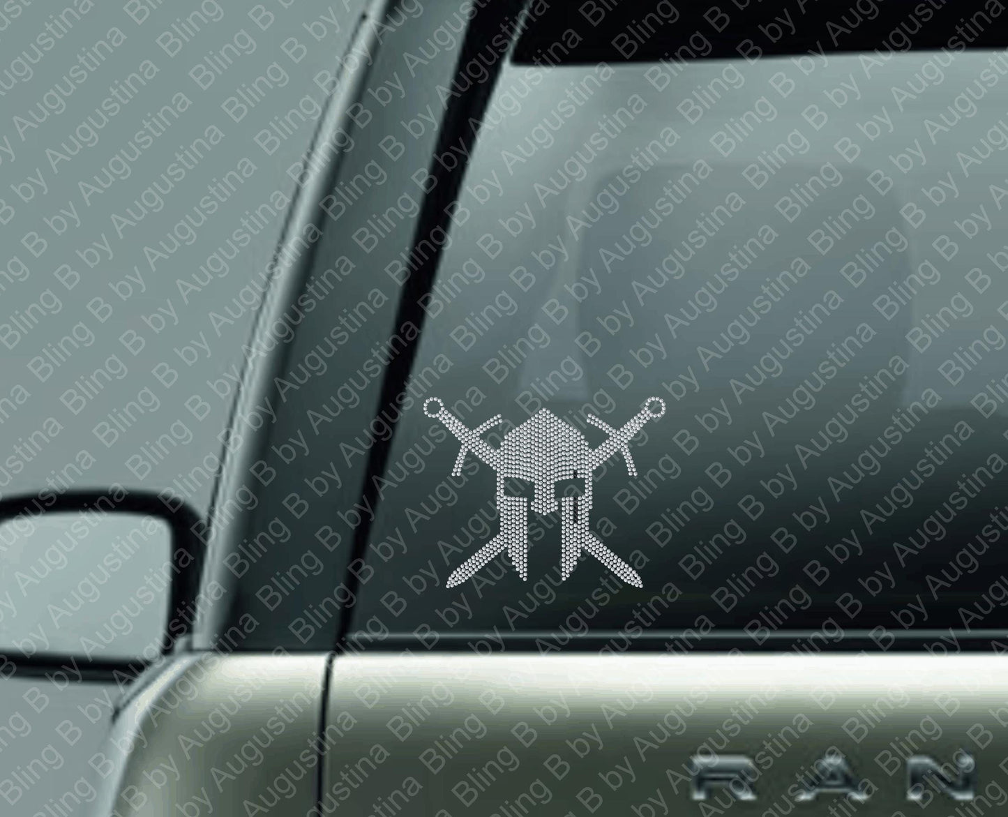 Rhinestone Spartan Car Window Decal/rhinestone sticker/mascot/baseball/football/sport/sticker
