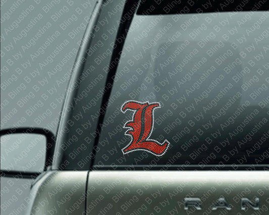 U of L Car Rhinestone Window Decal/rhinestone sticker/baseball/football/sport/sticker/Louisville/UofL
