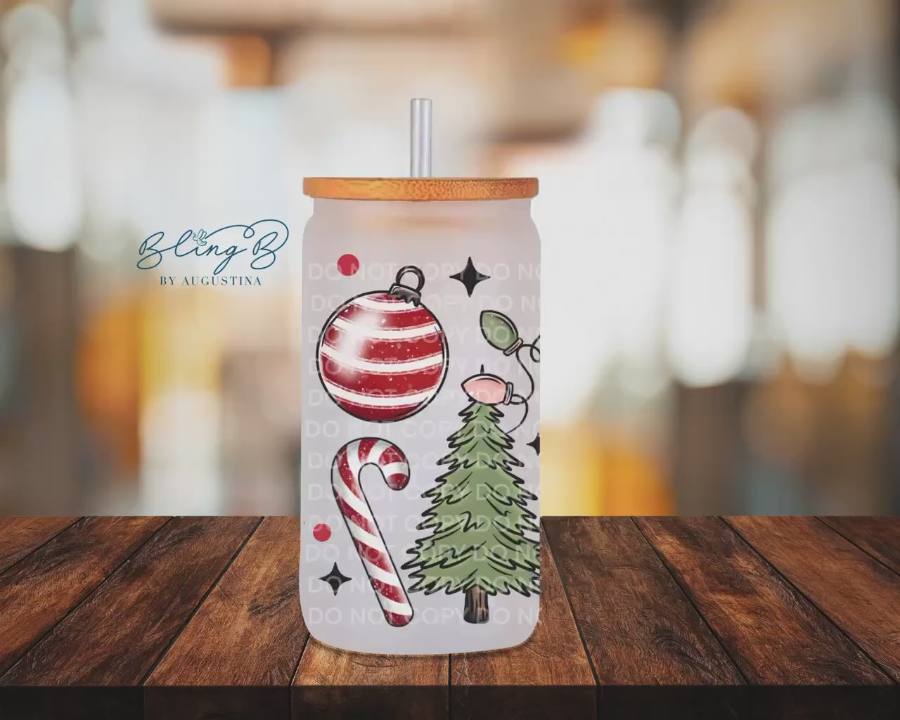 Christmas movie holiday Libby cup, tumbler, iced coffee cup, beer can glass cup, 16 oz, smoothie cup