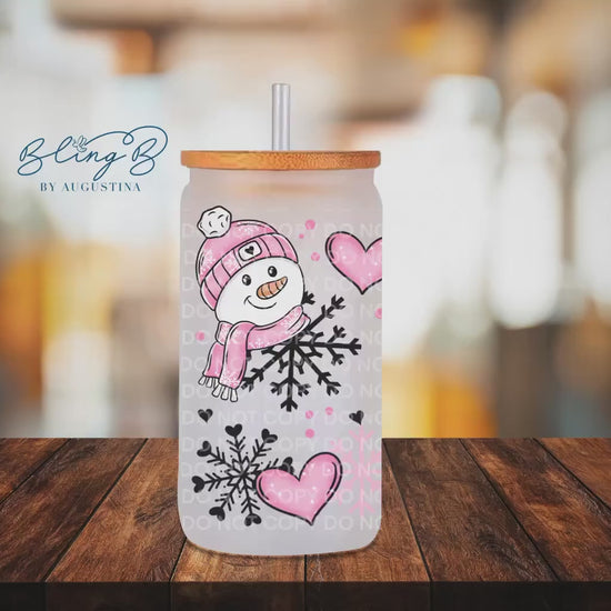 Snowman Baby It’s Cold Outside Holiday Libby cup, tumbler, iced coffee cup, beer can glass cup, 16 oz, smoothie cup