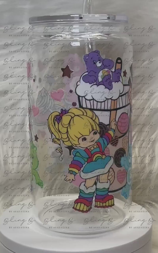 80’s Friends Character glass Libby cup, Libby glass tumbler, iced coffee cup, beer can glass cup, 16 oz, smoothie cup, cafecito