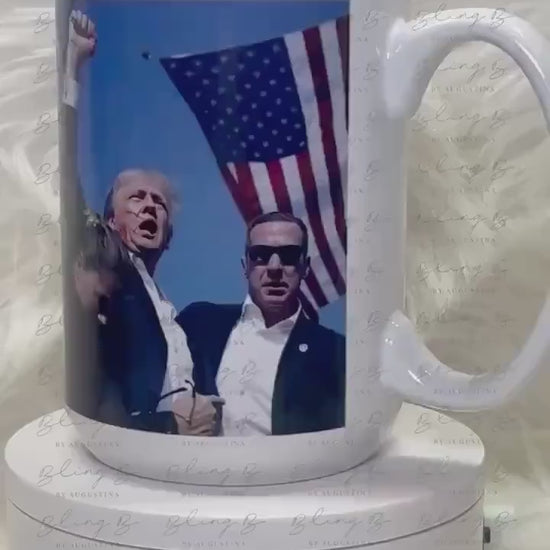 Donald Trump 2024 coffee mug 15oz, Trump fist pump