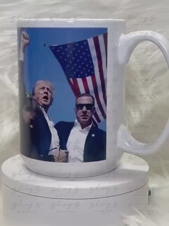 Donald Trump 2024 coffee mug 15oz, Trump fist pump